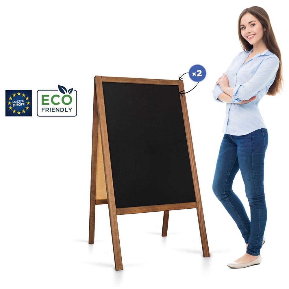 Holz Kreidetafel-Aufsteller, 61x118cmcm, Dunkelbraun, Indoor