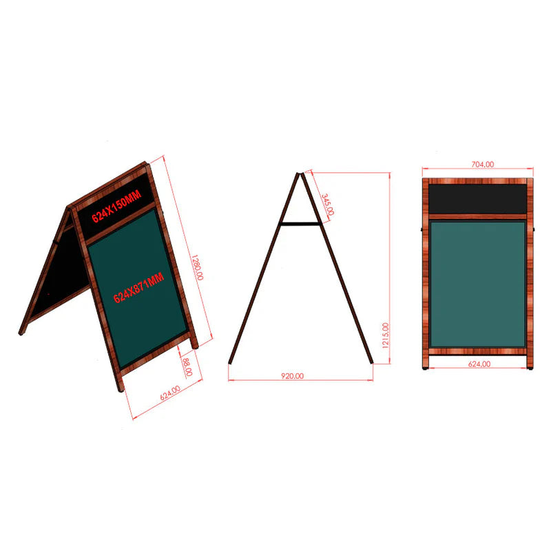 Holz Gehwegkreidetafel A1 mit Topschild – Magnetisch, Outdoor