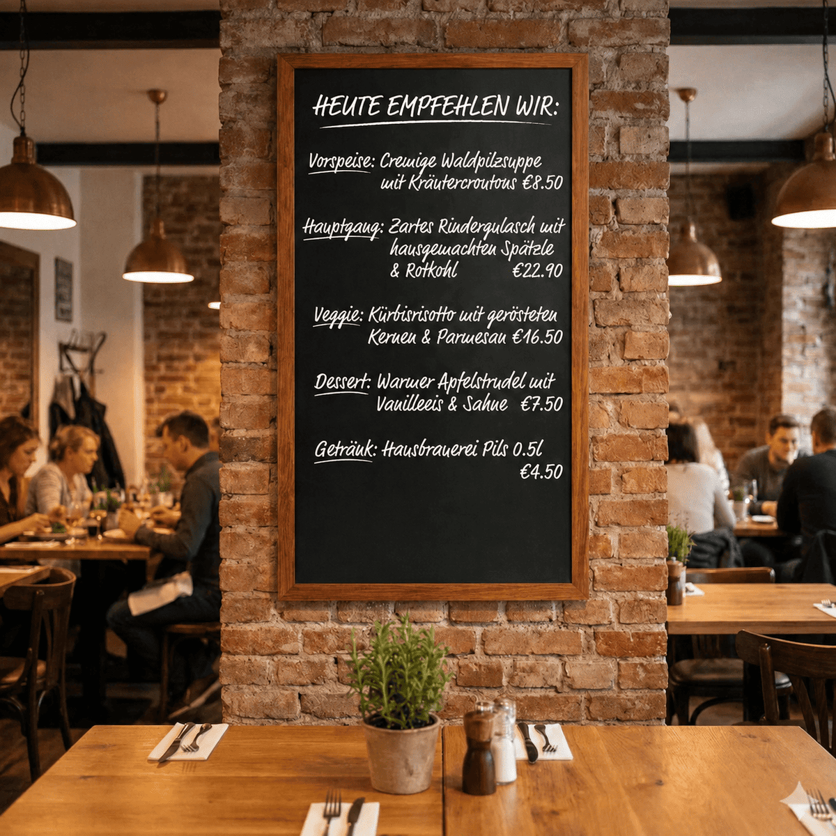 Kreidetafel "InspiraBoard" 80x150cm mit Holzrahmen – Indoor