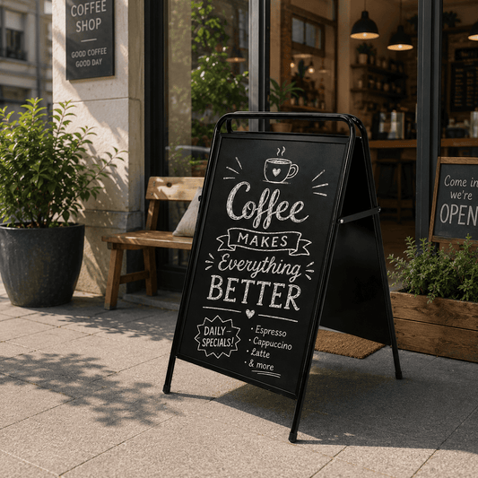 Kundenstopper Kreidetafel "Stelo" DIN A1 – beidseitig beschriftbar