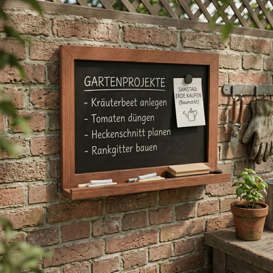Wandkreidetafel Magnetisch mit Holzrahmen – Mahagoni Braun – 70 × 50 cm