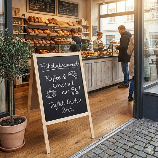 Holz Kreidetafel-Aufsteller 60x100cm, Natur, Indoor