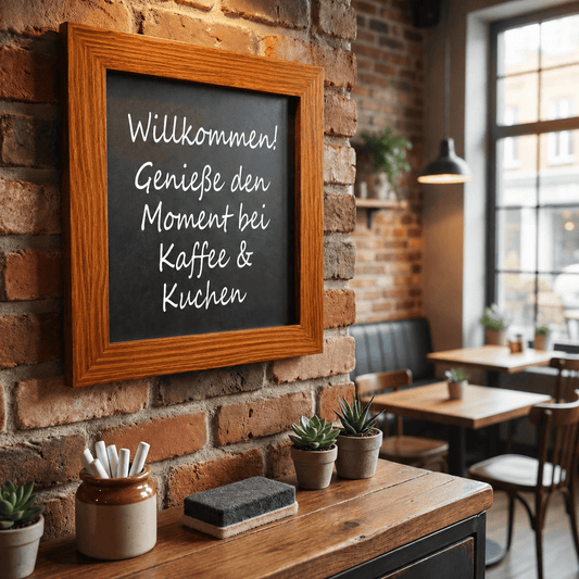 Kreidetafel "InspiraBoard" 40x40cm mit Holzrahmen – Indoor