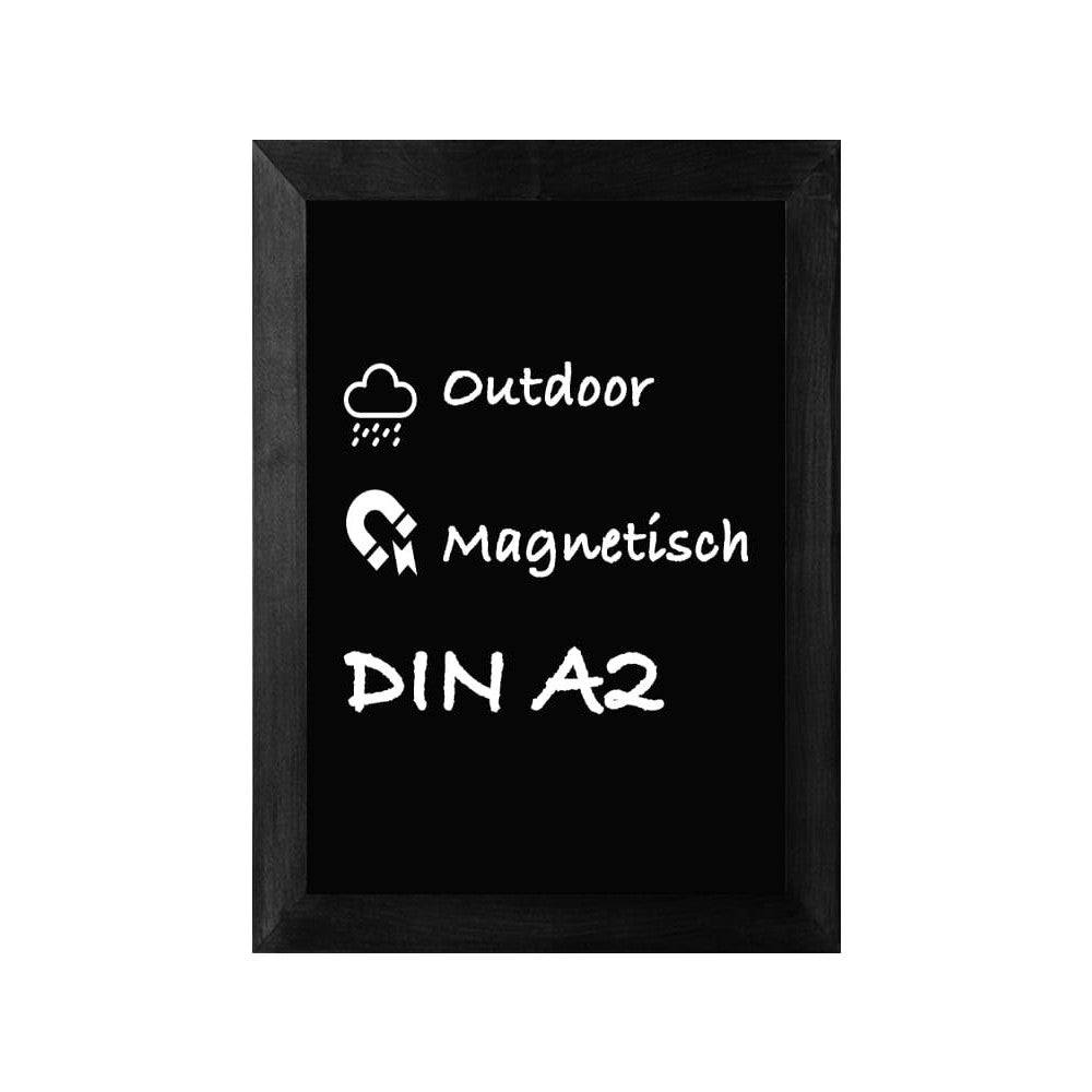 A2 Wandkreidetafel magnetisch mit Buchenholz Rahmen schwarz