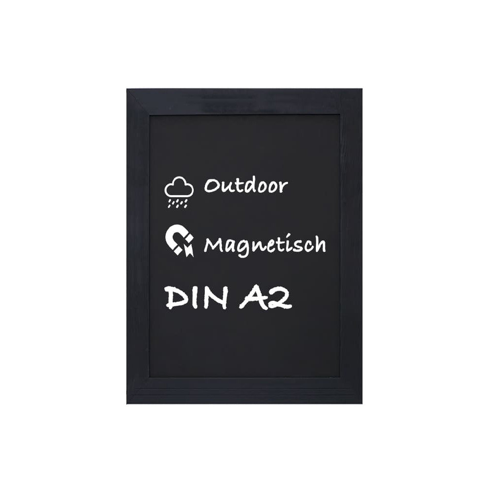 A2 Wandkreidetafel magnetisch mit Holzrahmen schwarz
