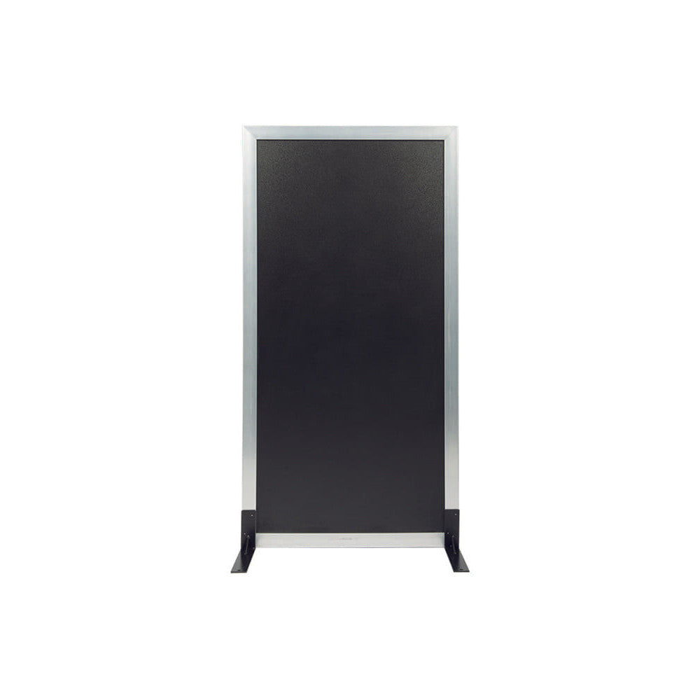 Aufstellbare Kreidetafel mit Holzrahmen silber, Sichtschutz für Bars
