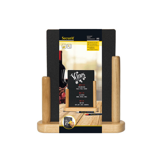 Beschriftbare Tischkreidetafel Aufsteller DIN A5 von Securit für Tische in Restaurants, Bars, Hotels und Gastronomie