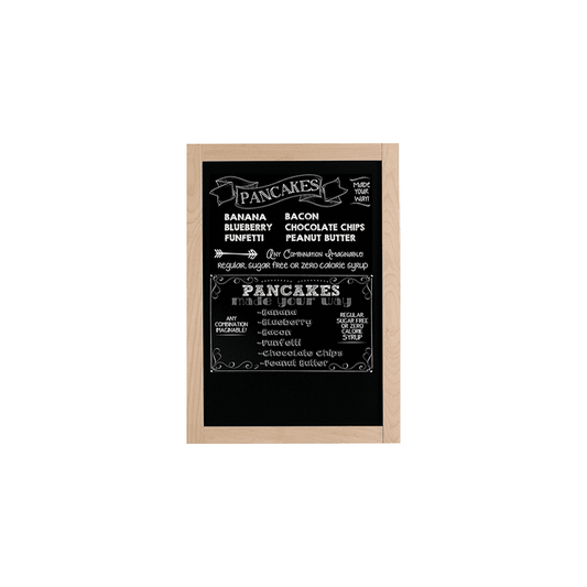 beschriftete Holz Kreidetafel mit Rahmen aus Buchenholz