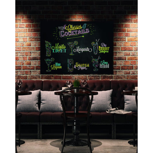 Edding 4085 neon Farben Beschriftung einer Kreidetafel in einem Restaurant