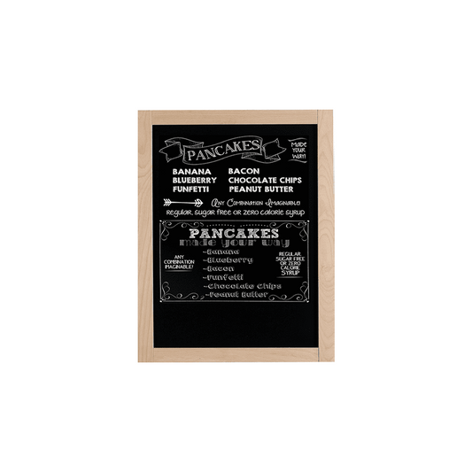 elegante Holz Kreidetafel mit hellem Rahmen zum aufhängen in Bars und Restaurants als Preistafel oder Dekoration in Wohnräumen