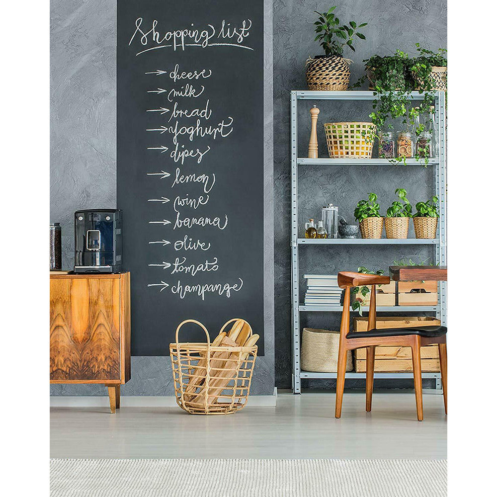 Folie für Kreide selbstklebend auf Wand und Wandtafeln beschriftet mit Kreide Einkaufsliste