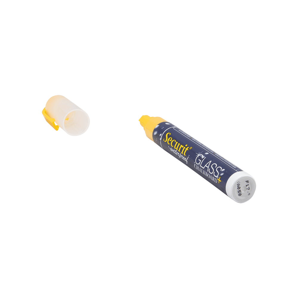gelber Securit Kreidemarker wasserfest 2-6mm zum beschriften von Kreidetafeln und Kundenstopper, Kridemarker gelb wasserfest günstig kaufen online
