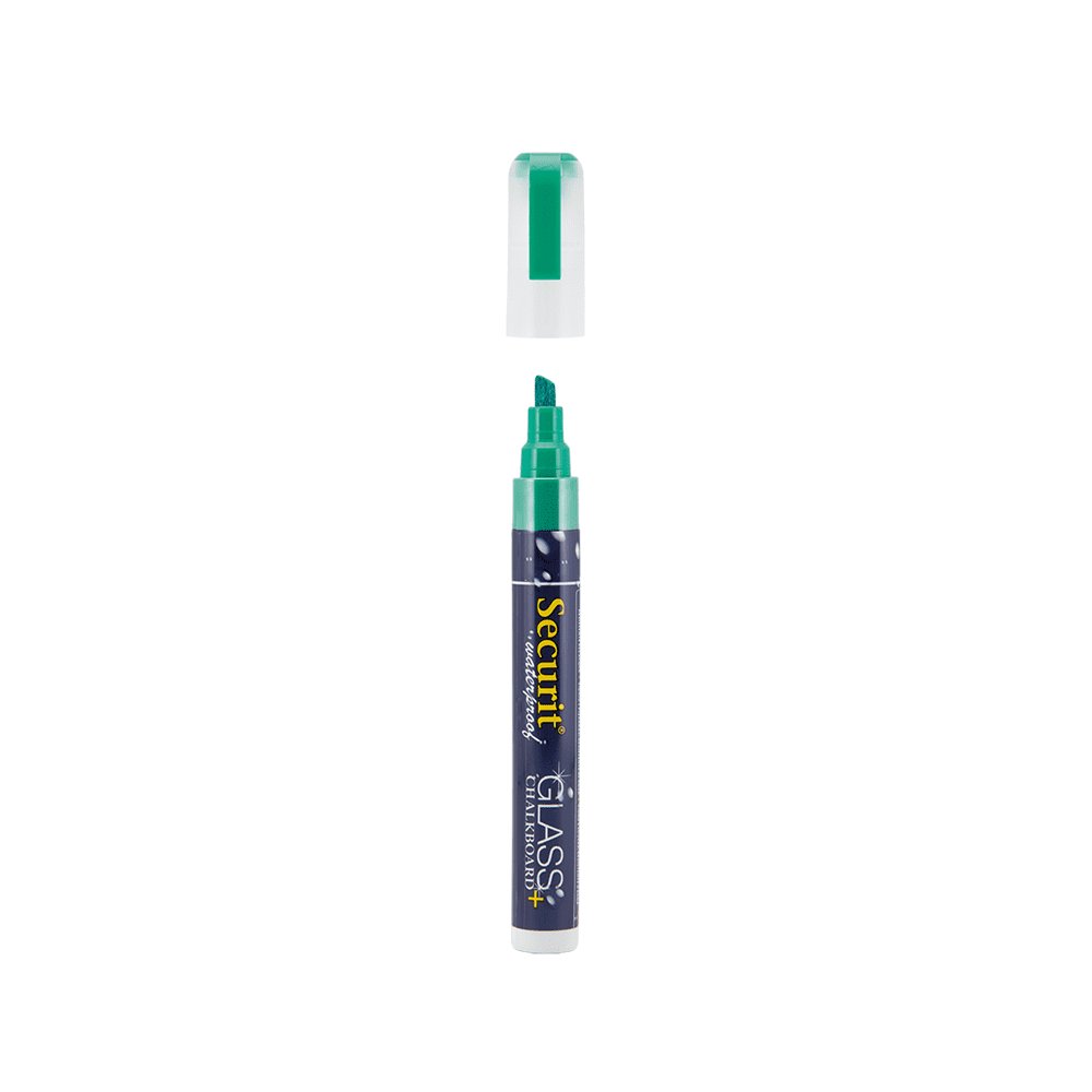 grüner Kreidemarker wasserfest 2-6mm Strichbreite, wasserfester Kreidemarker für Kreidetafeln und Wandtafeln, wasserfester Kreidemarker grün Securit