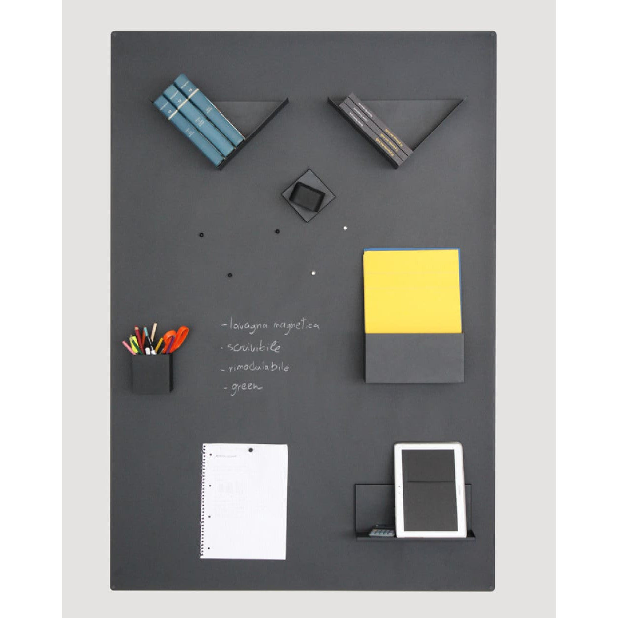 Grosse Wandkreidetafel magnetisch pulverbeschichtet Kalamitica
