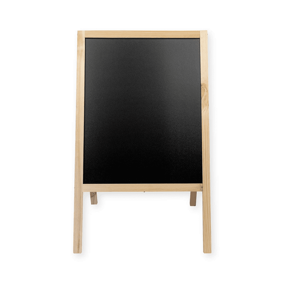 Holz Kundenstopper mit Kreidetafel 60x100cm indoor