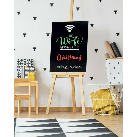 Holz Staffelei aufgestellt mit Kreidetafel ohne Rahmen