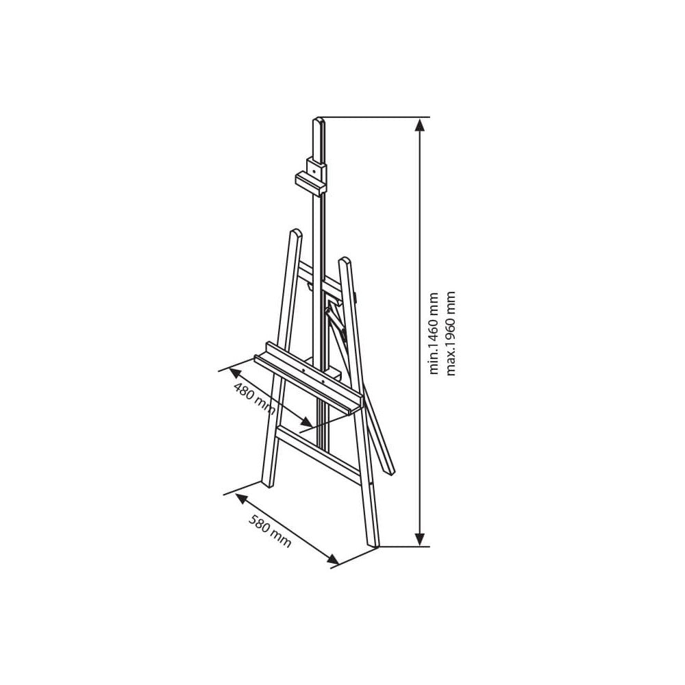 Holz Staffelei technische Details Skizze
