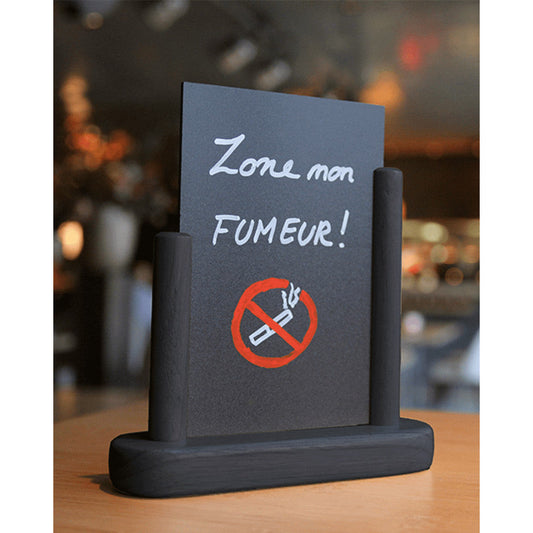 Holz Tischaufsteller Kreidetafel Schwarz beschriftet mit Kreidemarker Rauchen Verboten