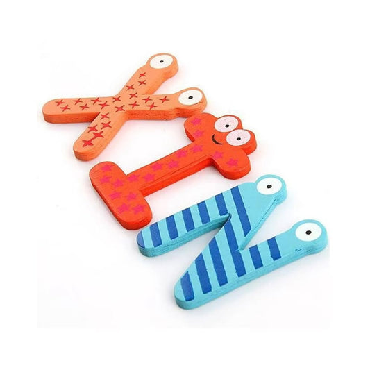 Bunt bemalte Holz Magnetbuchstaben & Zahlen für Kühlschrank, Magnettafeln, etc.