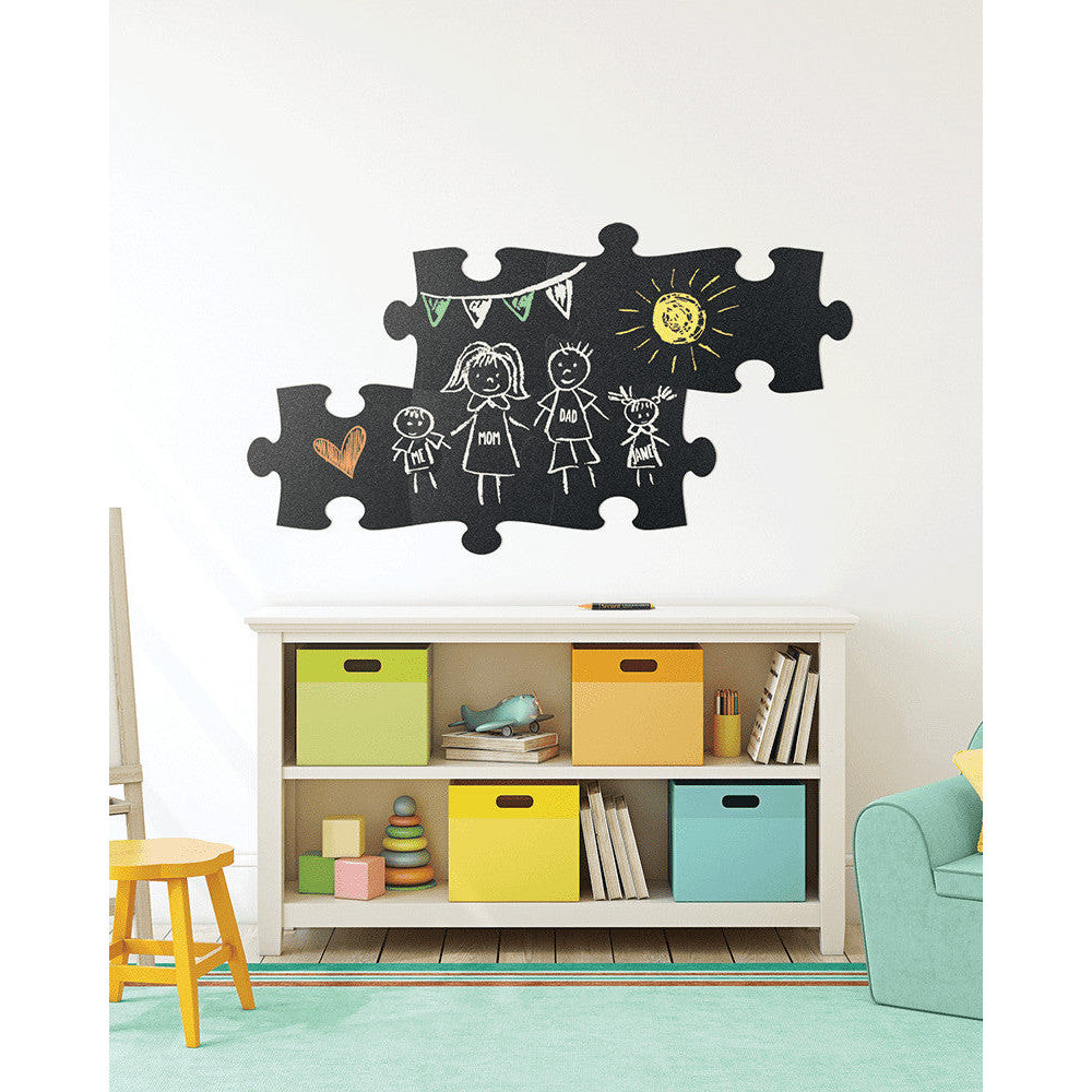 Securit® Wandkreidetafel Silhouette Puzzle, 6er-Set, 40x30cm