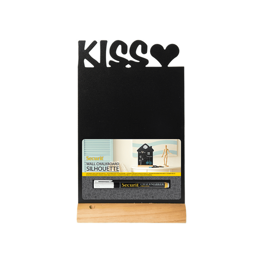 Kiss Tischaufsteller Kreidetafel eckig mit schwarzer Melamin Tafel