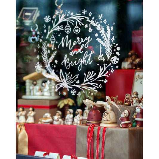 Kranz Weinachten zum Nachzeichnen Fensterschablone