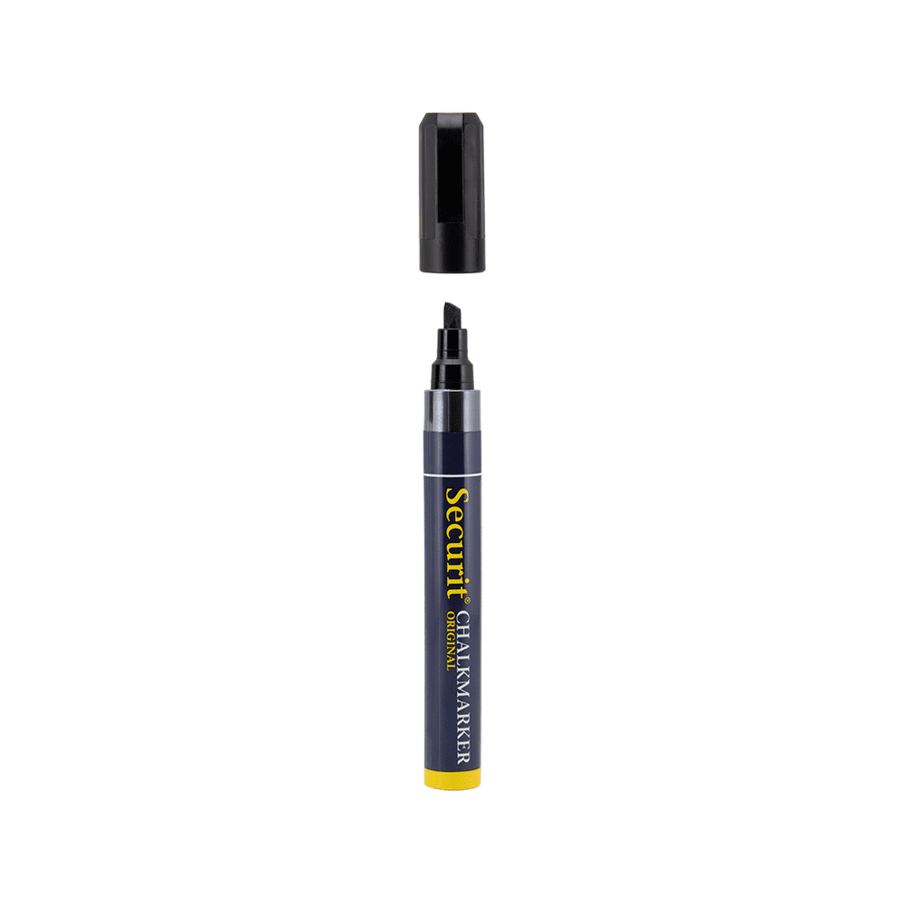Kreidemarker schwarz mit 2-6mm Spitze für das Beschriften von Kreidetafeln, Glas und Boards, Kreidestifte für Kreidetafeln schwarz 2-6mm