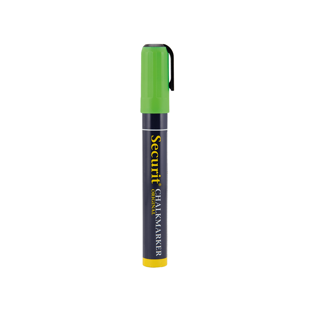 Kreidestift Grün mit 2-6mm Kreidespitze für das Beschriften von Kreidetafeln und Wandtafeln, dicker Kreidemarker grün Marke Securit