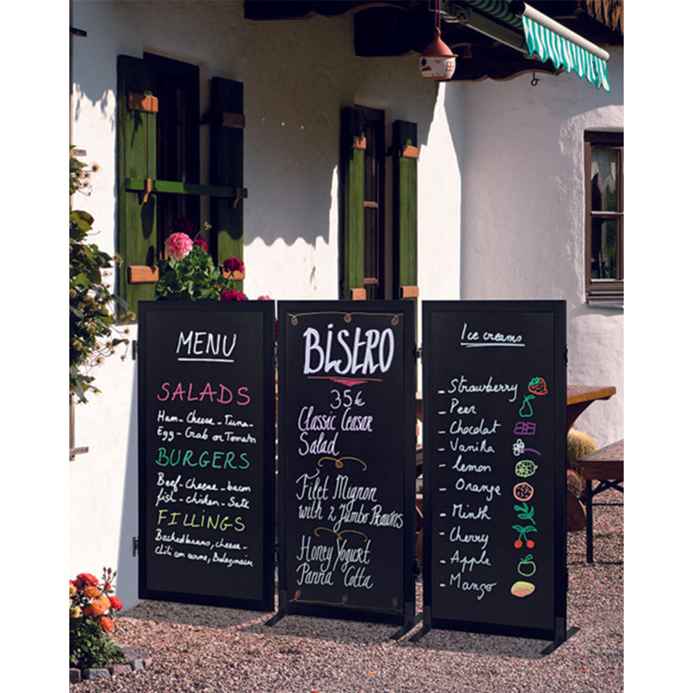 Securit® Multiboard Kreidetafel mit Holzrahmen, Schwarz, 60x115cm