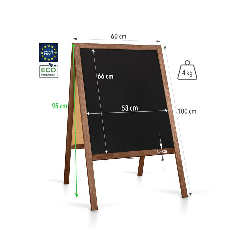 Kreidetafel Aufsteller 100x60cm Masse