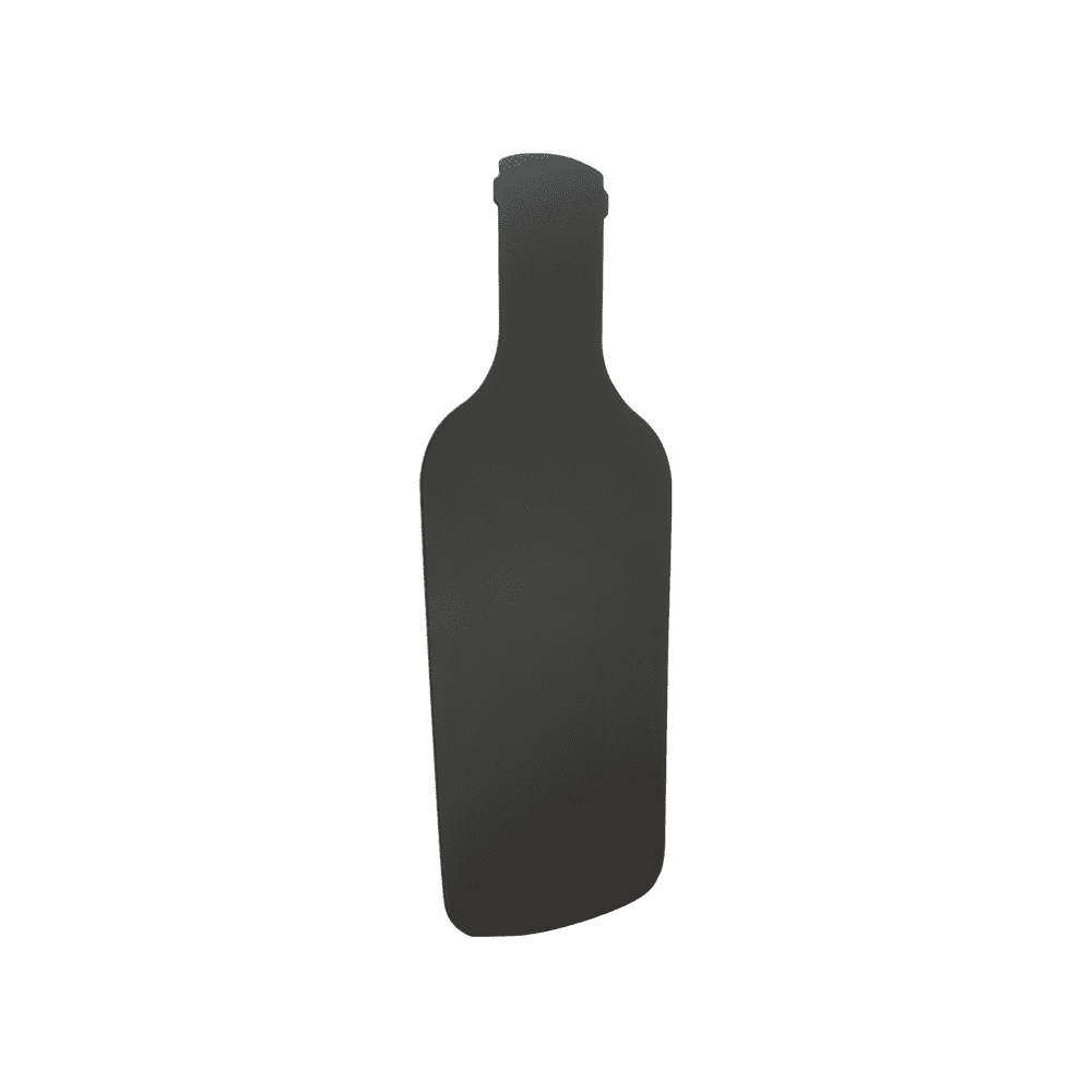 Kreidetafel Flaschenform ohne Rahmen in schwarz, schwarze Wandkreidetafel ohne Rahmen in Form Flasche