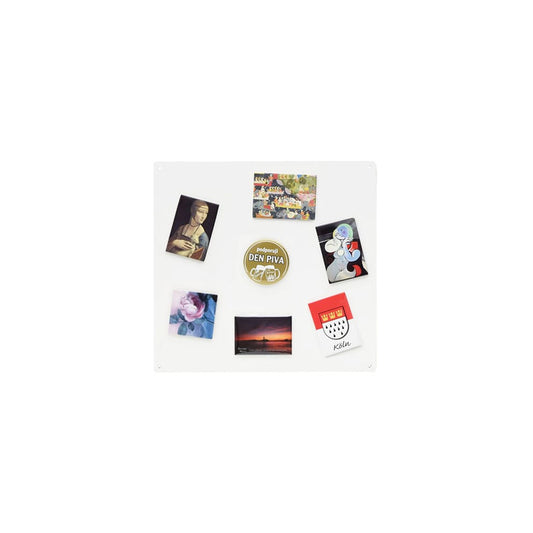 Kreidetafel magnetisch aus Stahl in weiss 33x33cm mit Lochbohrungen