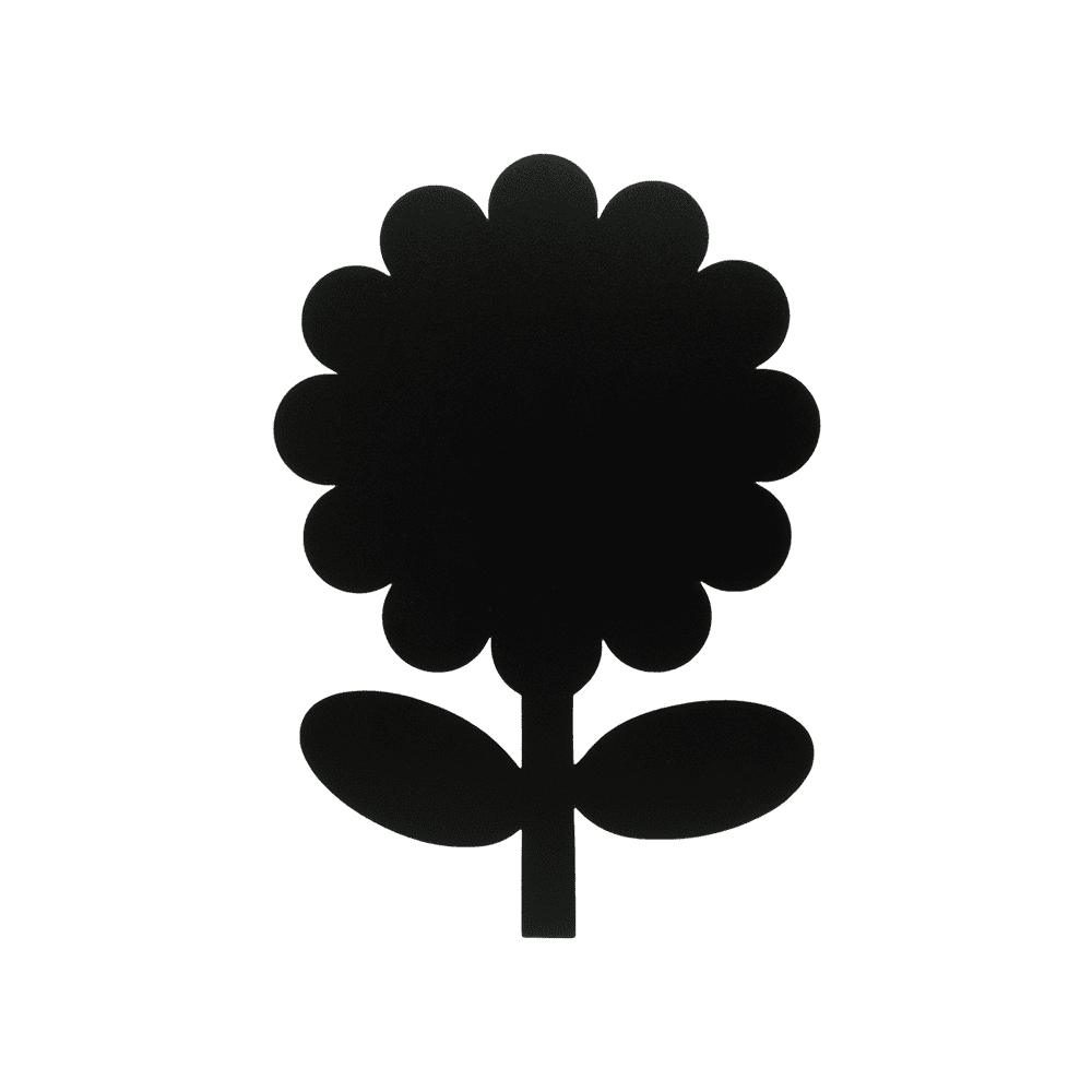 Kreidetafel ohne Rahmen in Blumenform Silhouette schwarz, Silhouette Blumenform von Securit