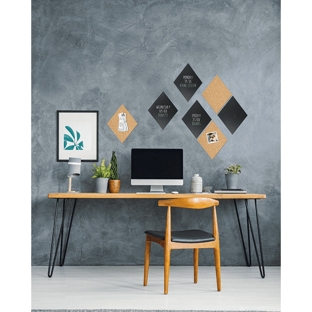 Securit® Wandkreidetafel & Kork Silhouette Diamant, 7er-Set, 22x33cm