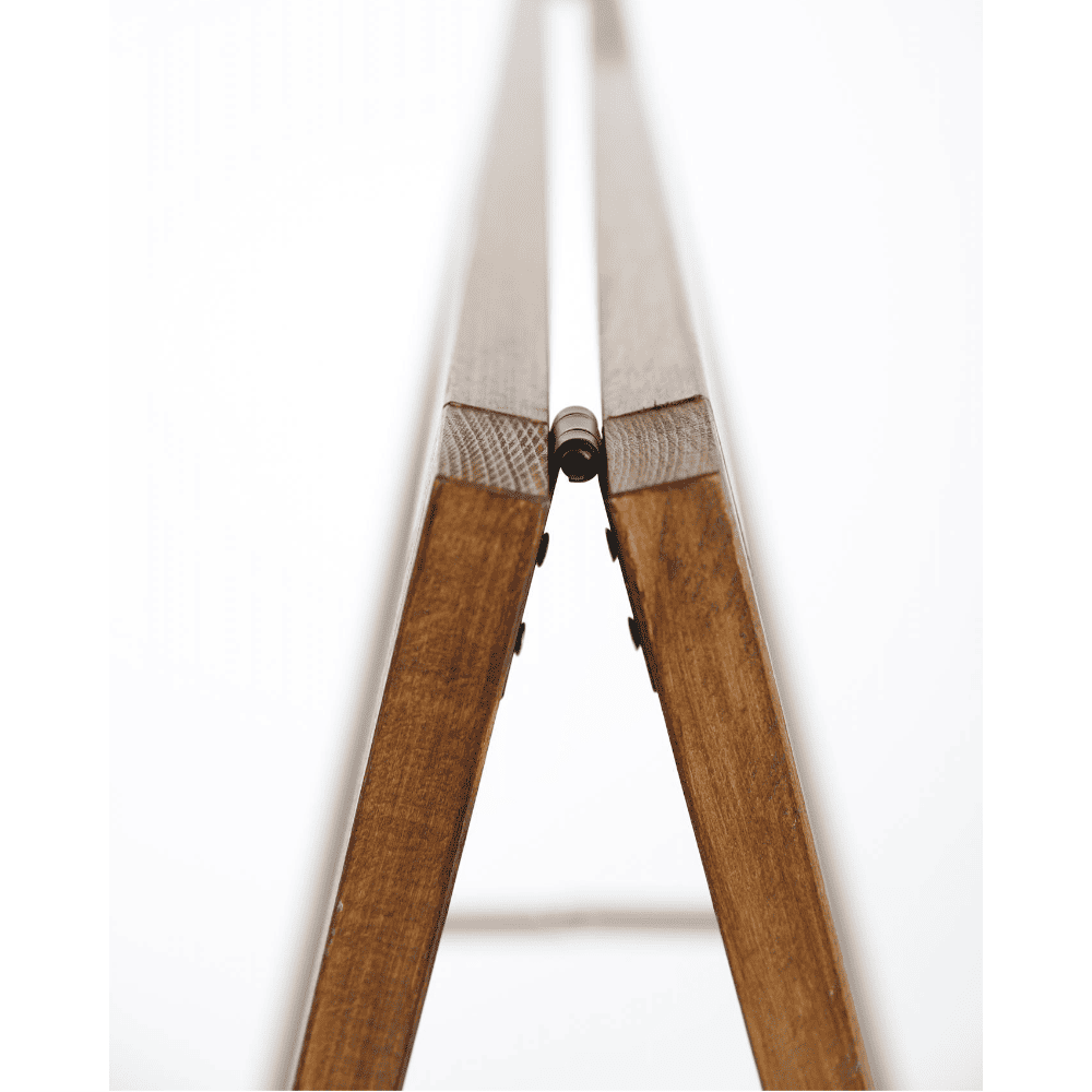Kundenstopper aus Holz - Scharniere schwarz
