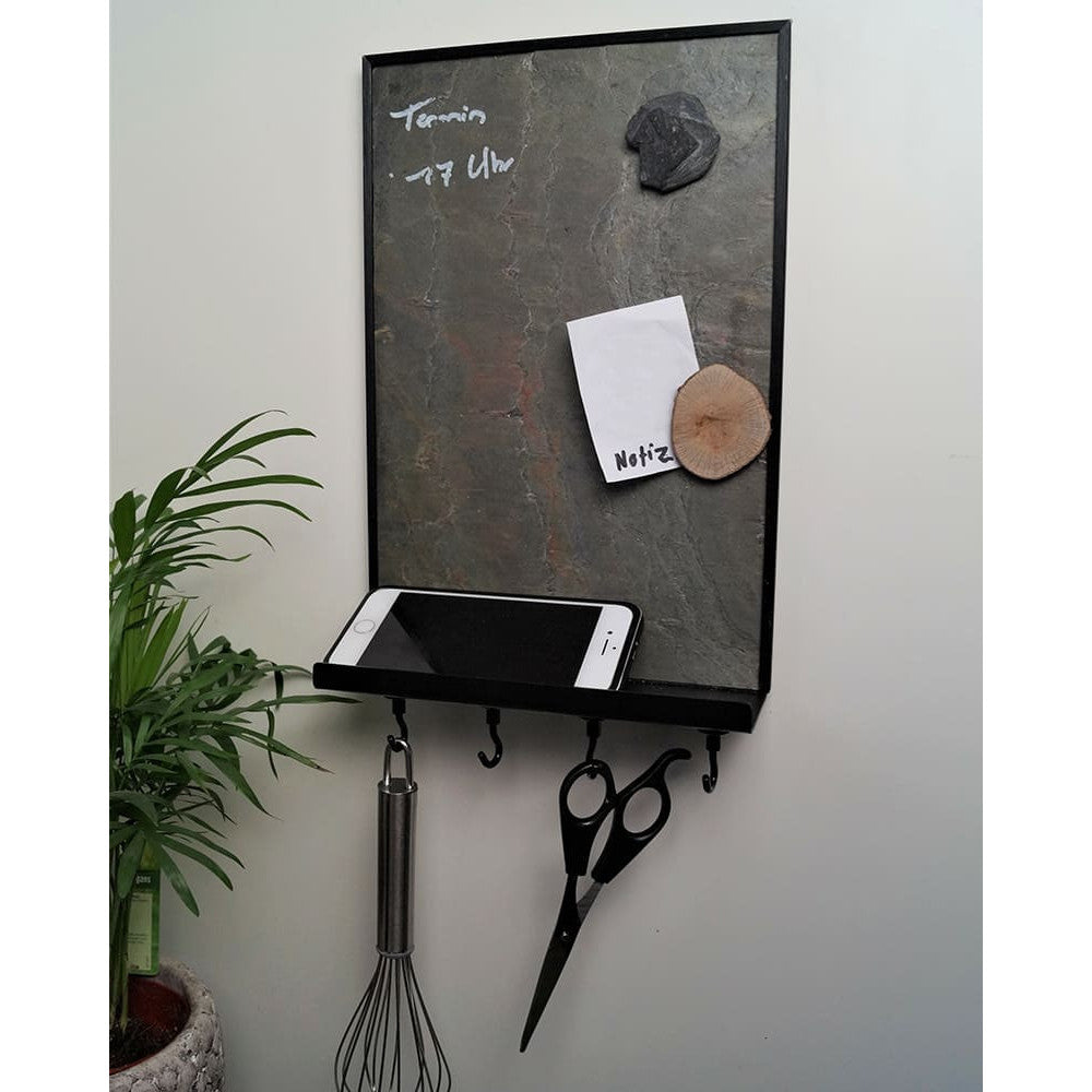 Magnet Schiefertafel Küche mit Ablage für Handy, Küchenutensilien, Schlüssel und vieles mehr