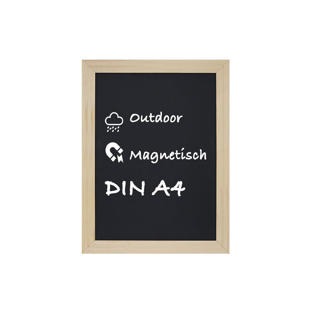 Magnetische Wandkreidetafel mit Buche Holzrahmen A4