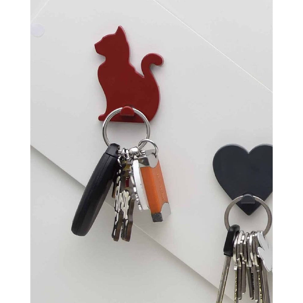 Magnetischer Aufhänger Katzenform rot