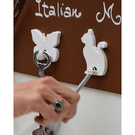 Magnetischer Schlüsselaufhänger Katzenform weiss