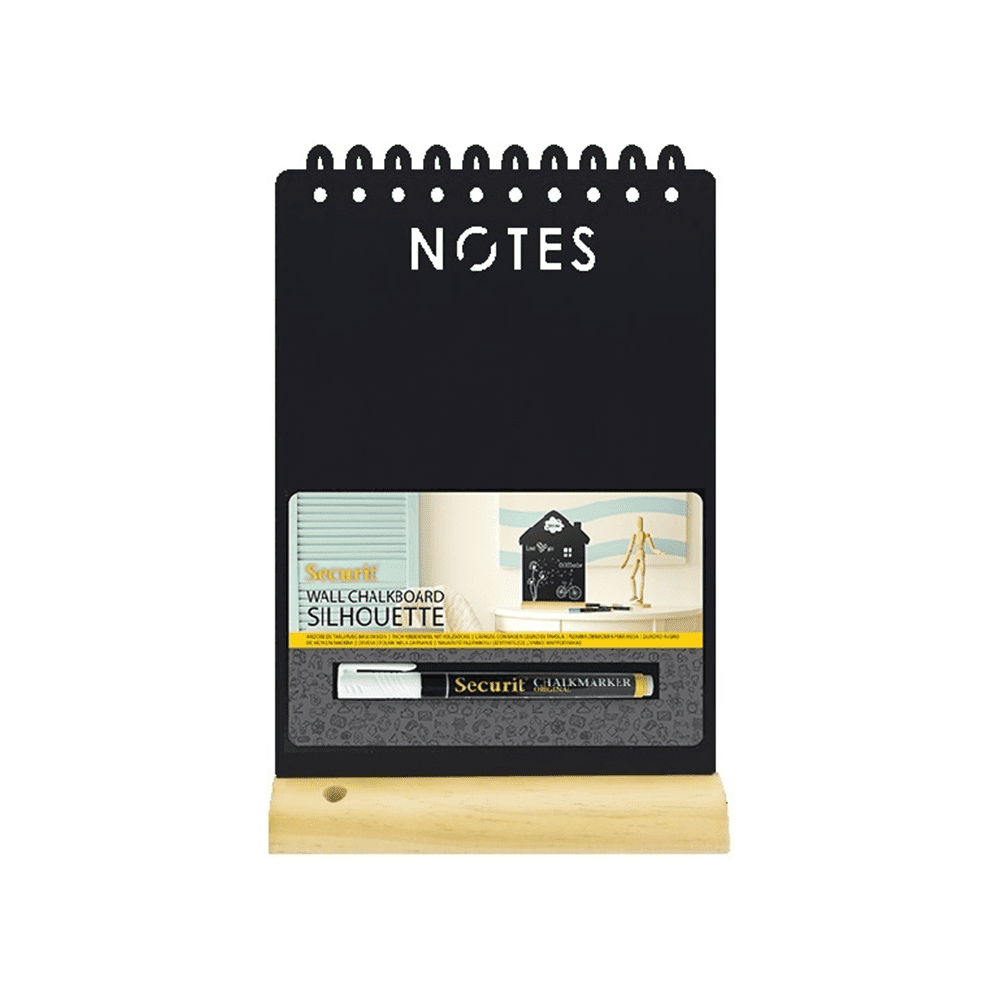 Notes Tischkreidetafel Aufsteller Silhouette für die Verwendung als Notiztafel Zuhause und beschriftbar mit Kreide und Kreidemarker