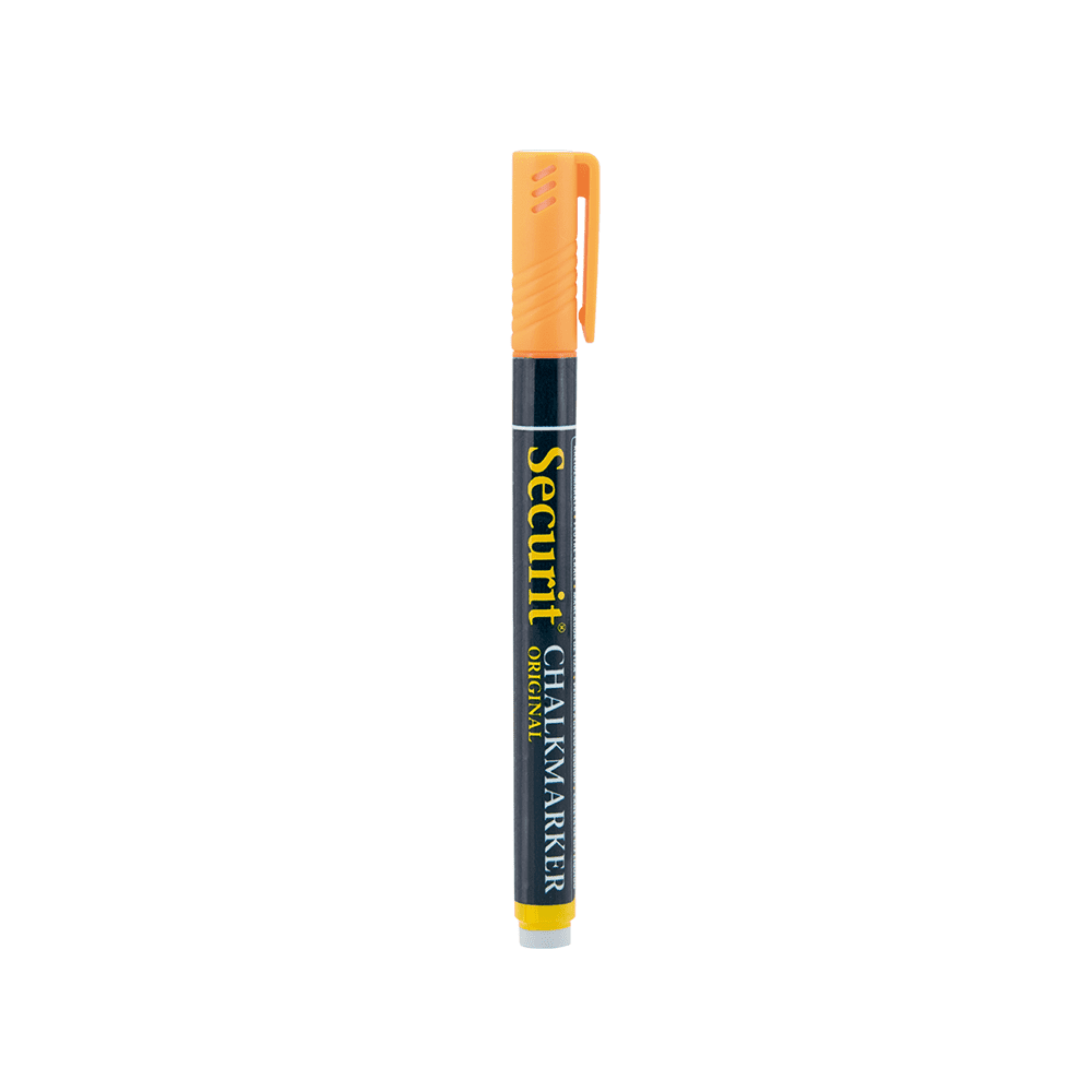 Oranger Securit Kreidemarker für sommerliche Kreidetafel Motive, Kreidestift Securit in Orange für das Beschriften von Kreidetafeln, Boards und vieles mehr