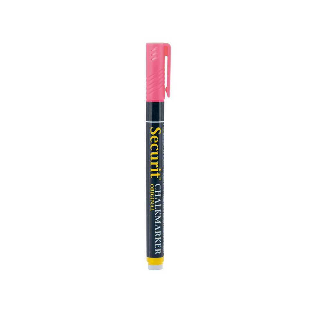 pinker Kreidemarker von Securit für das Beschriften von kunterbunten Kreidetafeln, Glas, etc. Kreidestift Securit in Pink