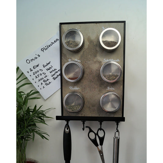 Schiefer Kreidetafel Küche magnetisch ausgestattet mit magnetischen Gewürzdosen