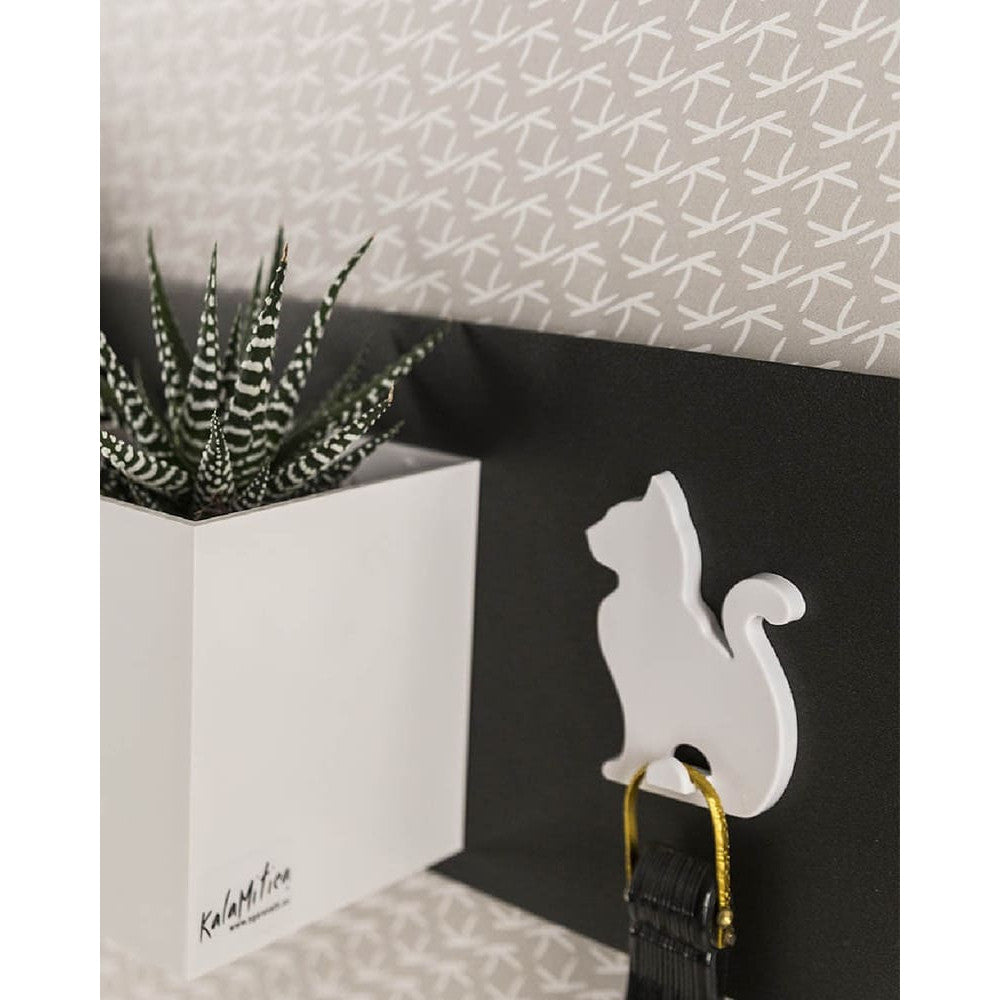 Schlüsselaufhänger magnetisch Katzenform weiss