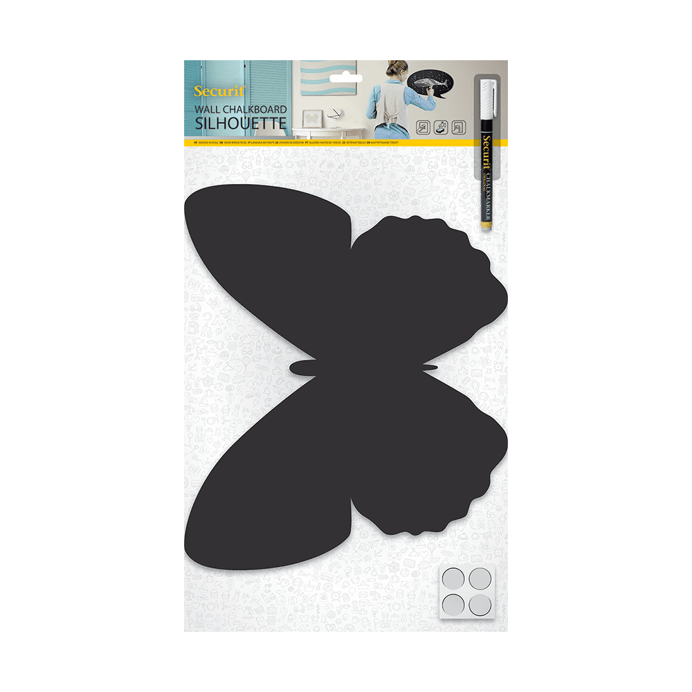 Securit® Wandkreidetafel Silhouette Schmetterling, 36x31cm