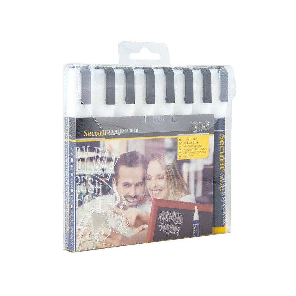 Securit Chalk Marker 8er Set weiss