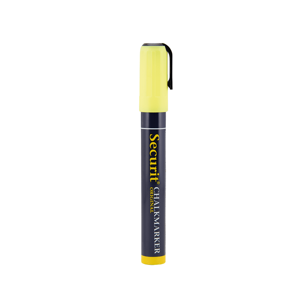 Securit Kreidemarker gelb mit 2-6mm Schreibdicke, gelber dicker Kreidestift für Kreidetafeln und Wandtafeln, gelber Kreidemarker günstig kaufen