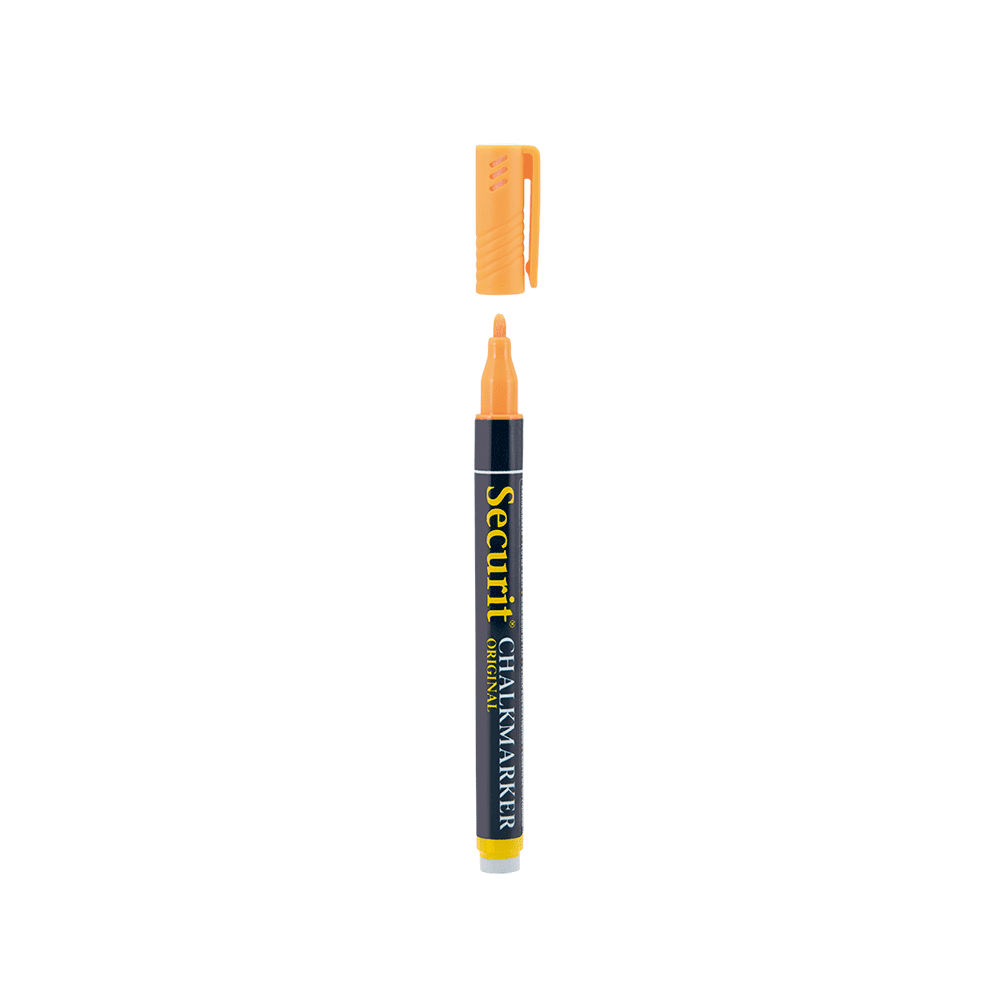 Securit Kreidemarker Orange für sommerliche Kreidetafel Motive, Kreidestift Securit in Orange für das Beschriften von Kreidetafeln, Boards und vieles mehr