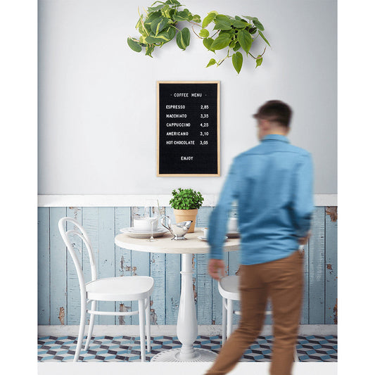 Securit Letterbaord Buchstabentafel 40x60cm mit Holzrahmen und Acryl Buchstaben