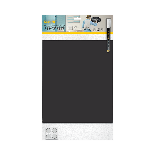 Silhouetten Kreidetafel rechteckig inkl. Wandmontage-Set und Kreidemarker weiss, Securit Silhouette Form Kreidetafel ohne Rahmen